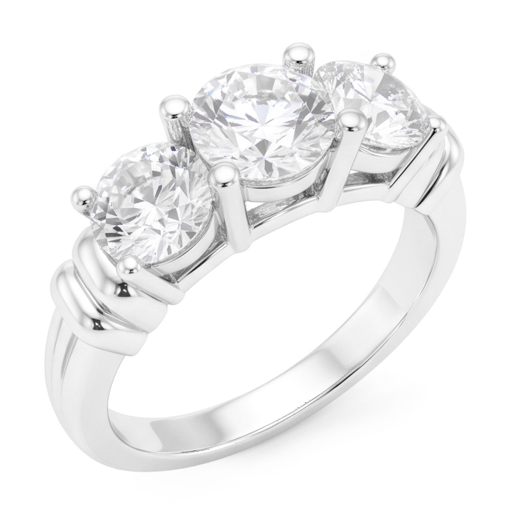3 Stone Mined Natural Real Diamond ( Not Lab Grown ) Ring