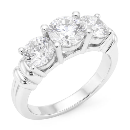 3 Stone Mined Natural Real Diamond ( Not Lab Grown ) Ring