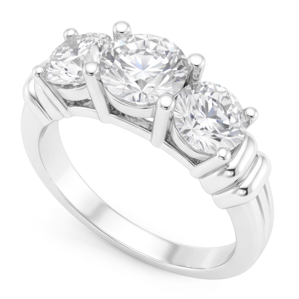 3 Stone Mined Natural Real Diamond ( Not Lab Grown ) Ring