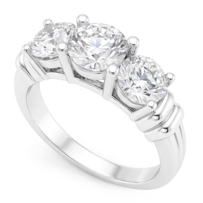3 Stone Mined Natural Real Diamond ( Not Lab Grown ) Ring