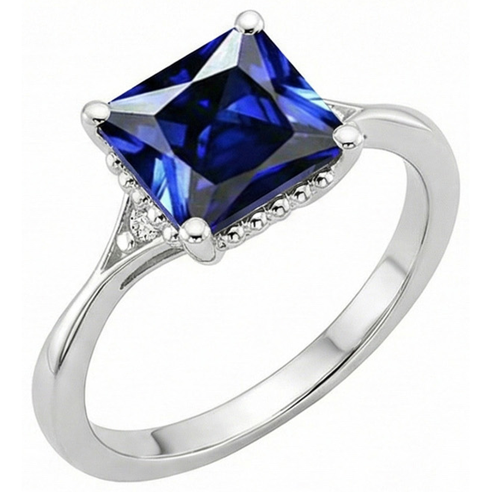 natural round sapphire 3.75ct ring side angle