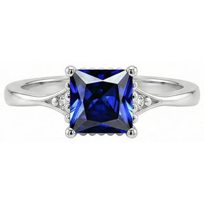 natural round sapphire 3.75ct ring close up detail