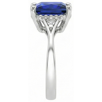 natural round sapphire 3.75ct ring profile view