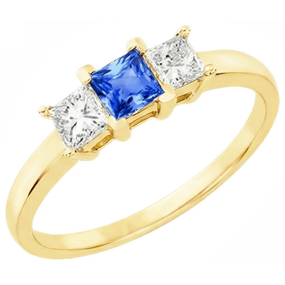 3 Stone Natural Earth Mined Diamond Anniversary Gemstone Ring 2 Carats Yellow Gold 14K