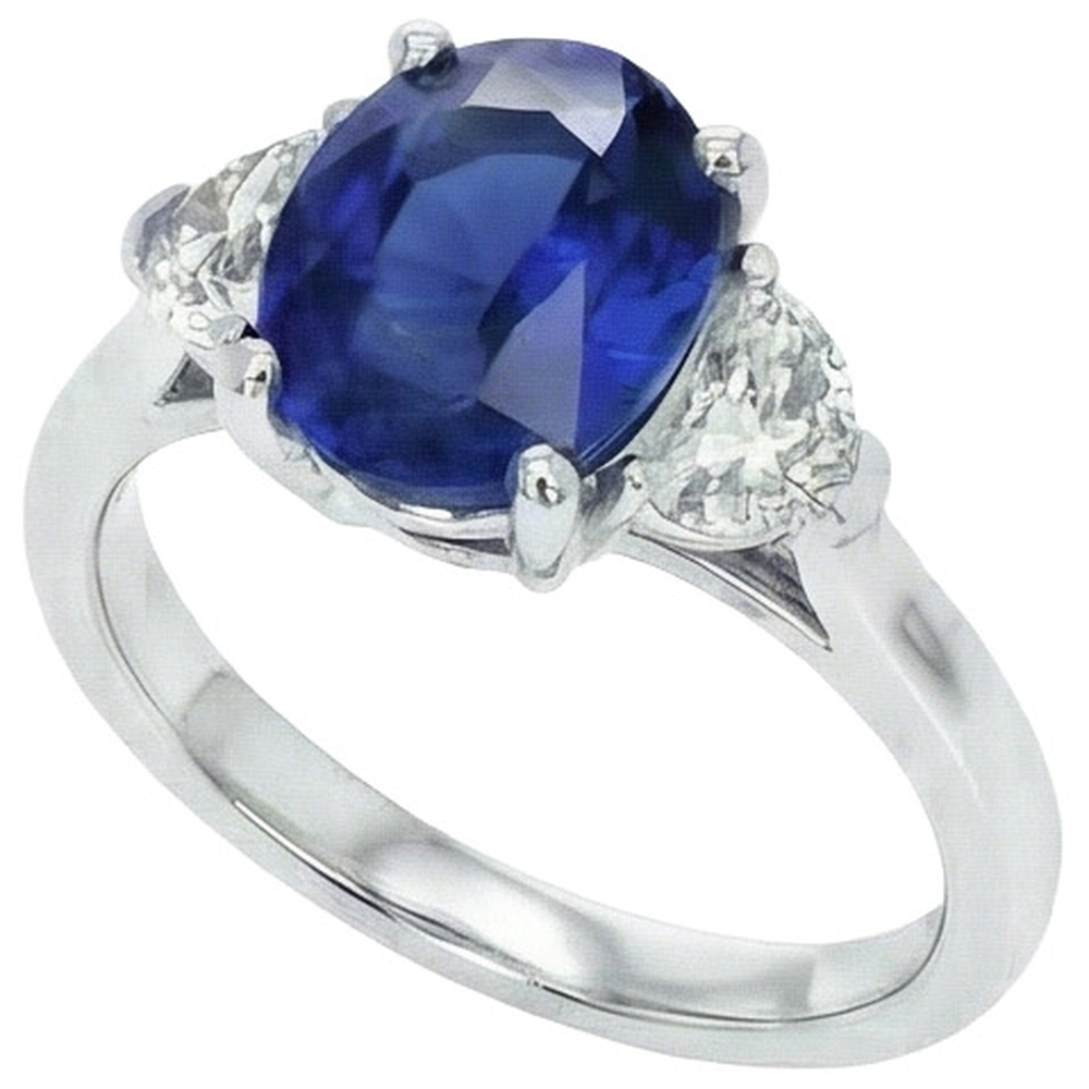natural oval sapphire 8.25ct ring front view