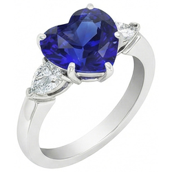 Natural Sapphire Ring 4ct - White Gold 14K