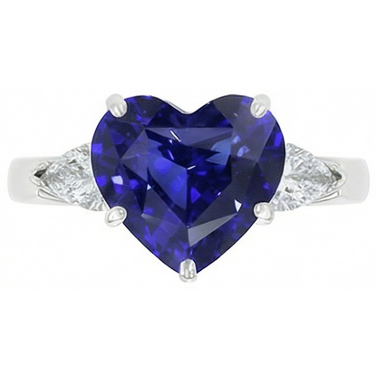 natural pear sapphire 4ct ring close up detail