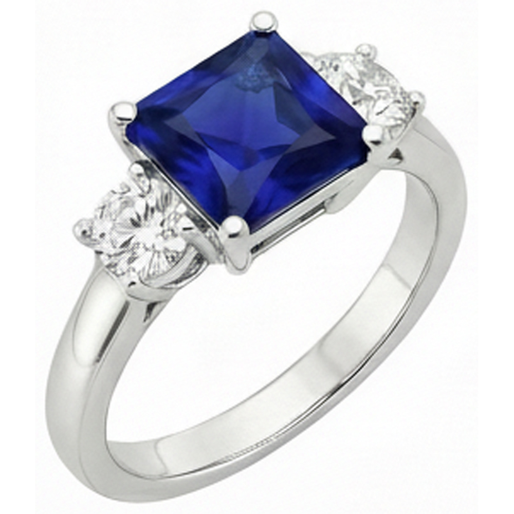 natural round sapphire 6ct ring side angle