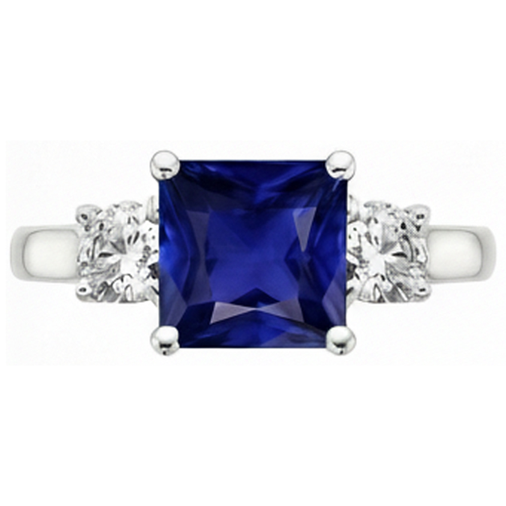 natural round sapphire 6ct ring close up detail