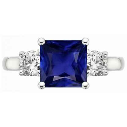 natural round sapphire 6ct ring close up detail