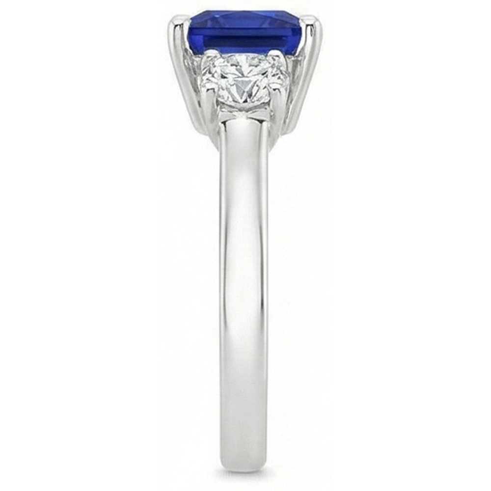 natural round sapphire 6ct ring profile view