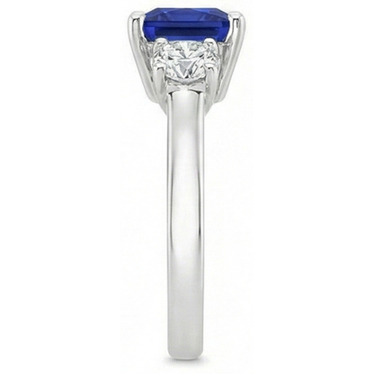 natural round sapphire 6ct ring profile view