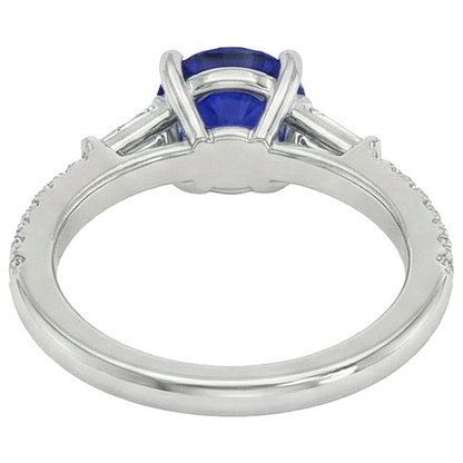 natural round sapphire 5ct ring on white background
