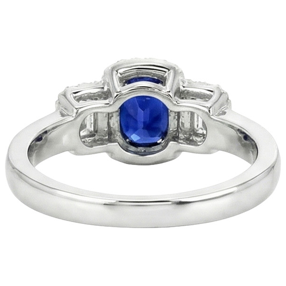 natural round sapphire 3.50ct ring profile view