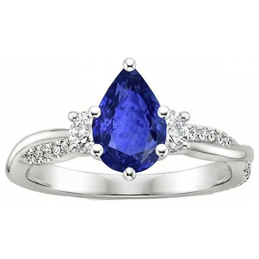 natural round sapphire 6ct ring close up detail
