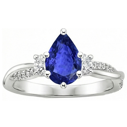 natural round sapphire 6ct ring close up detail