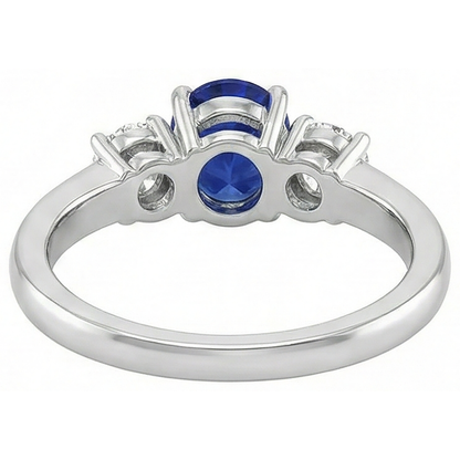 3 Stone Tanzanite And Natural Earth Mined Diamonds 5.50 Carats Wedding Ring Gold 14K