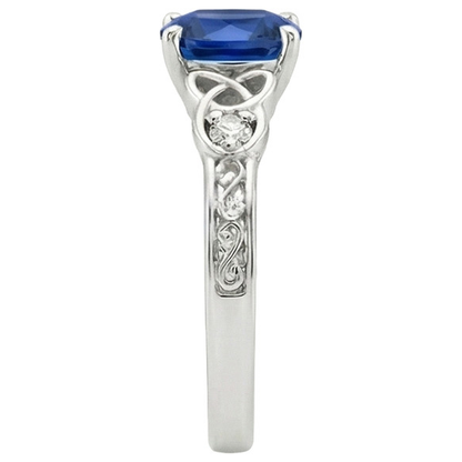 3 Stone Vintage Style Blue Sapphire Ring Round Natural Earth Mined Diamonds 2.50 Carats