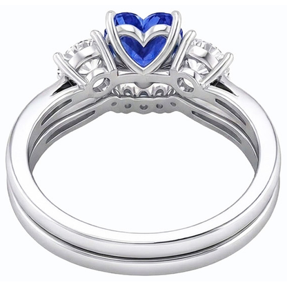 natural round sapphire 3ct ring profile view