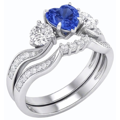 natural round sapphire 3ct ring side angle