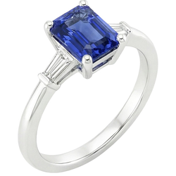 Natural Sapphire Ring 3.50ct - White Gold 14K