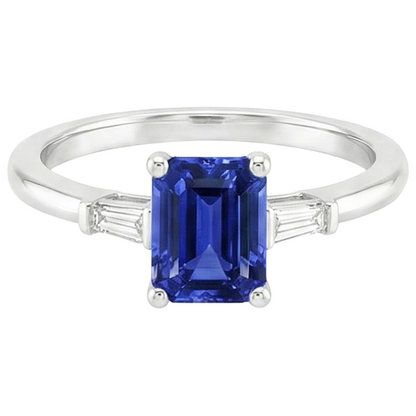 natural emerald sapphire 3.50ct ring close up detail