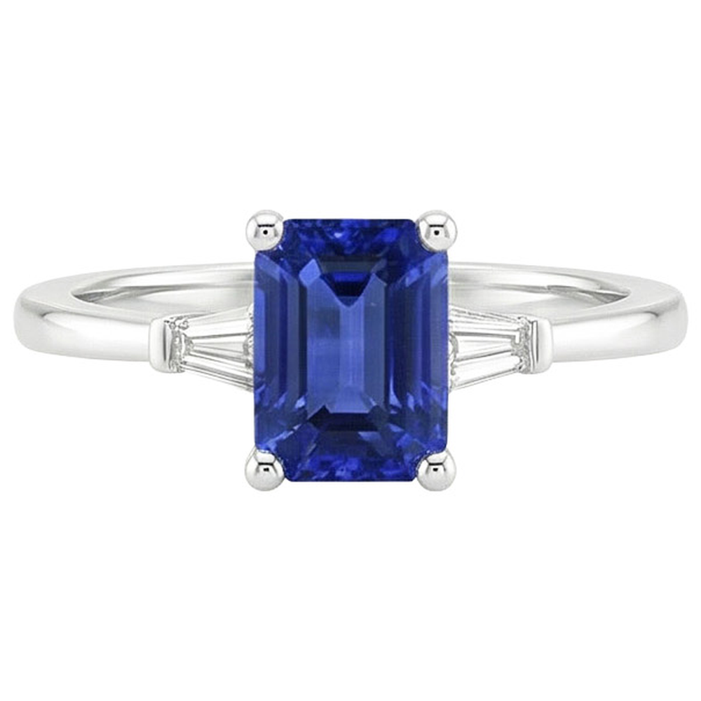 natural emerald sapphire 3.50ct ring top view