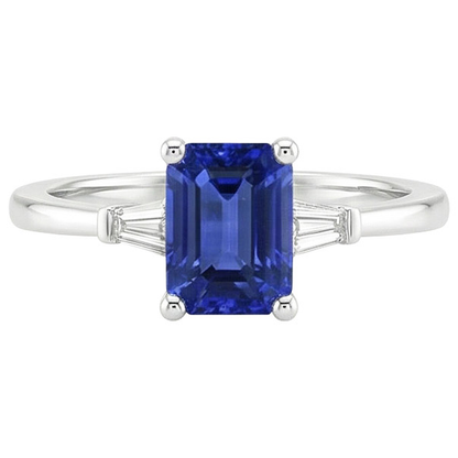 natural emerald sapphire 3.50ct ring top view