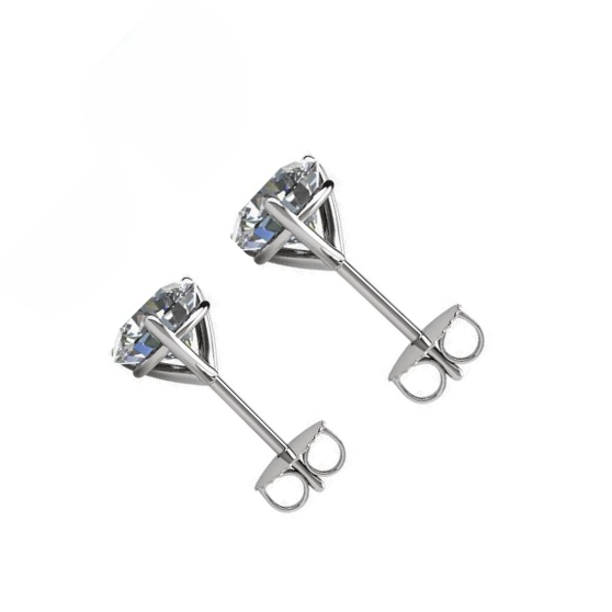 3.00 Carats GIA CERTIFIED Lab Grown Diamonds Lady Studs Earrings White Gold 14K Prong Set