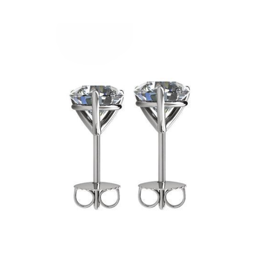 3.00 Carats GIA CERTIFIED Lab Grown Diamonds Lady Studs Earrings White Gold 14K Prong Set