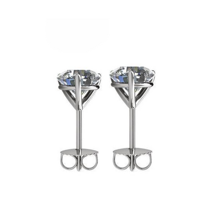 3.00 Carats GIA CERTIFIED Lab Grown Diamonds Lady Studs Earrings White Gold 14K Prong Set
