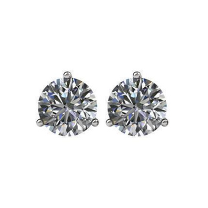 3.00 Carats GIA CERTIFIED Lab Grown Diamonds Lady Studs Earrings White Gold 14K Prong Set
