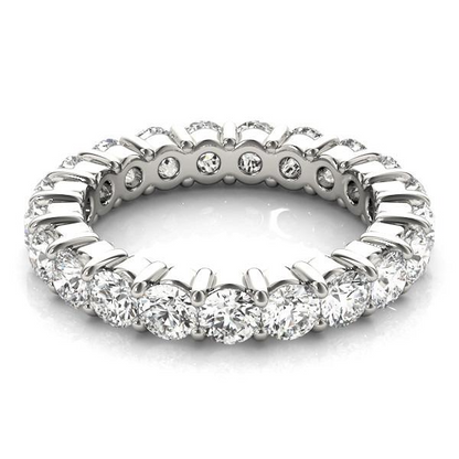 3.15 Carats Lab Grown Round Diamond White Gold Eternity Band 14K Jewelry