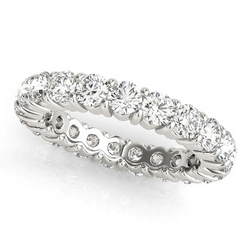 3.15 Carats Lab Grown Round Diamond White Gold Eternity Band 14K Jewelry