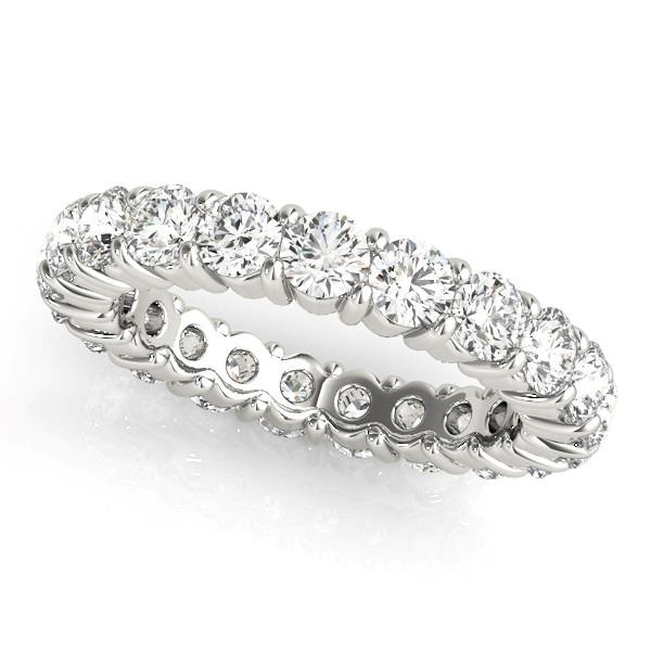 3.15 Carats Lab Grown Round Diamond White Gold Eternity Band 14K Jewelry