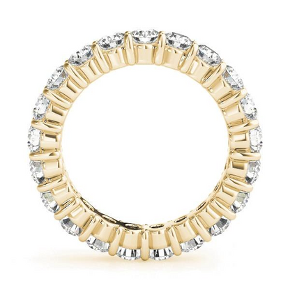 3.15 Ct Diamond Round Lab Grown Anniversary Jewelry Yellow Gold Eternity Band