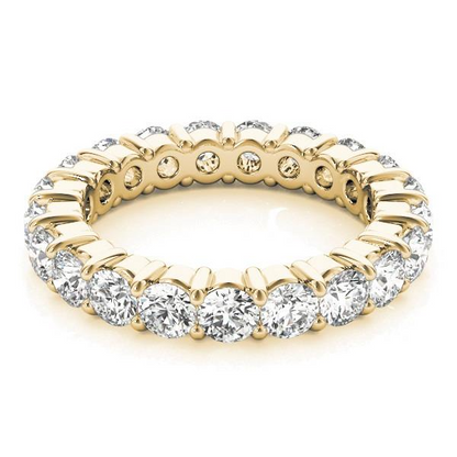 3.15 Ct Diamond Round Lab Grown Anniversary Jewelry Yellow Gold Eternity Band