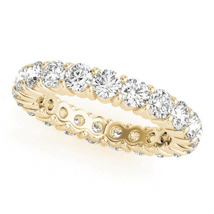 3.15 Ct Diamond Round Lab Grown Anniversary Jewelry Yellow Gold Eternity Band