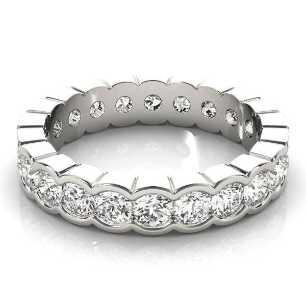 3.24 Carats Round Diamond White Gold Eternity Band Lab Grown 14K Jewelry