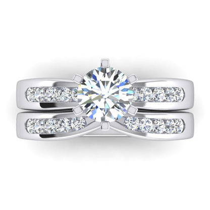 3.25 Carat Diamond Engagement Ring Set White Gold 14K