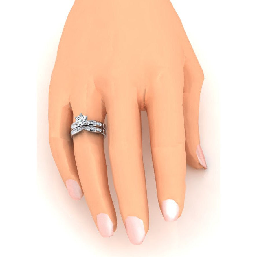 3.25 Carat Diamond Engagement Ring Set White Gold 14K