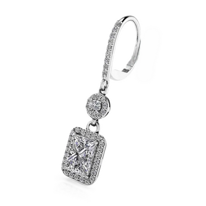 3.44 Ct Natural Diamonds White Gold Love Spell Drop Pendant Necklace