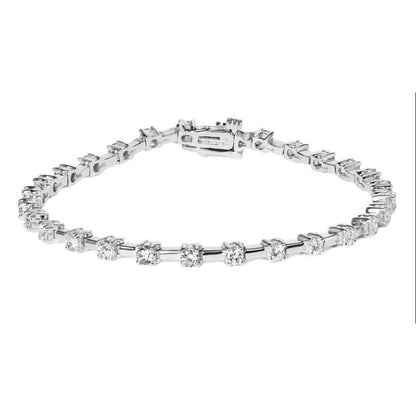 3.45 Carats Round Lab Grown Diamond Ladies Bracelet White Gold