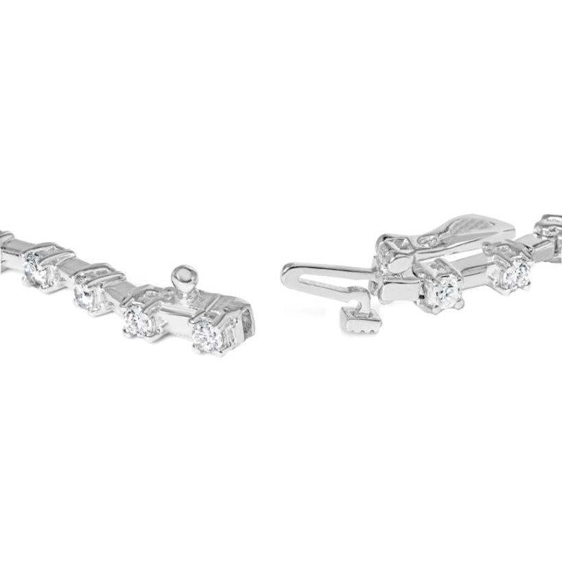 3.45 Carats Round Lab Grown Diamond Ladies Bracelet White Gold