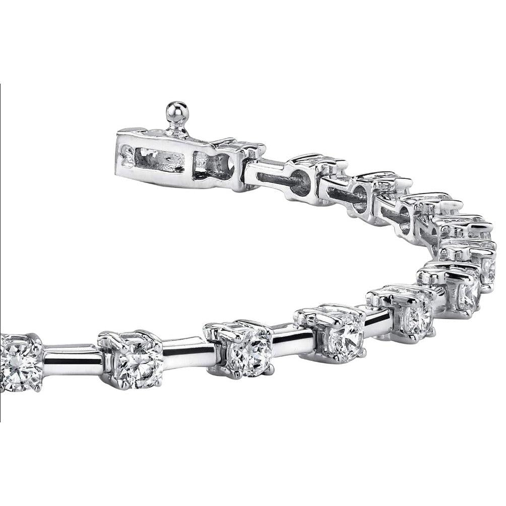 3.45 Carats Round Lab Grown Diamond Ladies Bracelet White Gold