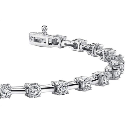 3.45 Carats Round Lab Grown Diamond Ladies Bracelet White Gold