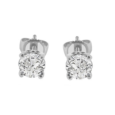 3.50 Carats Round Cut GIA Certified Lab Grown Diamond Diamonds Ladies Studs Earrings White Gold
