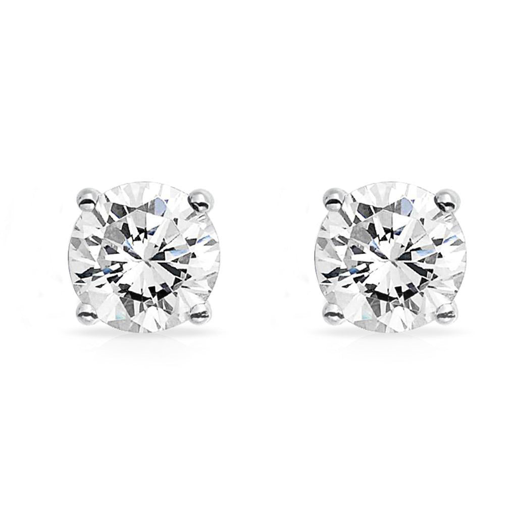3.50 Ct Lab Grown Diamond Ladies Stud Earrings White Gold 14K GIA CERTIFIED