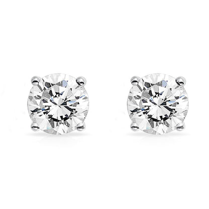 3.50 Ct Lab Grown Diamond Ladies Stud Earrings White Gold 14K GIA CERTIFIED