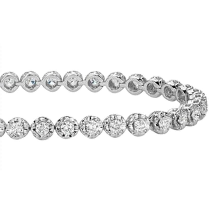 3.50 Ct Round Brilliant Cut Natural Earth Mined Diamond Bracelet Cut Mounting
